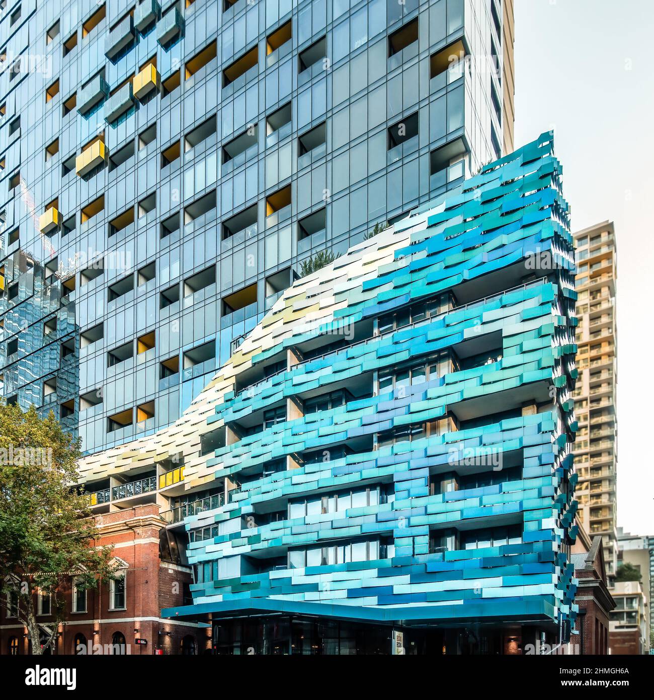 Melbourne, Australia - Upper West Side apartment building by Cottee Parker Stock Photo