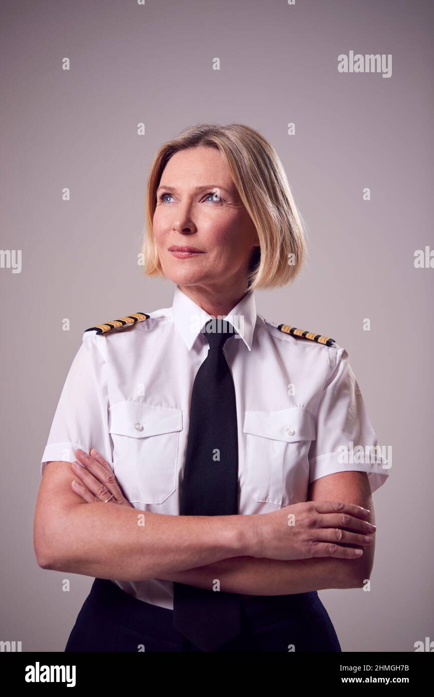 Mature woman aeroplane cabin hi-res stock photography and images - Alamy
