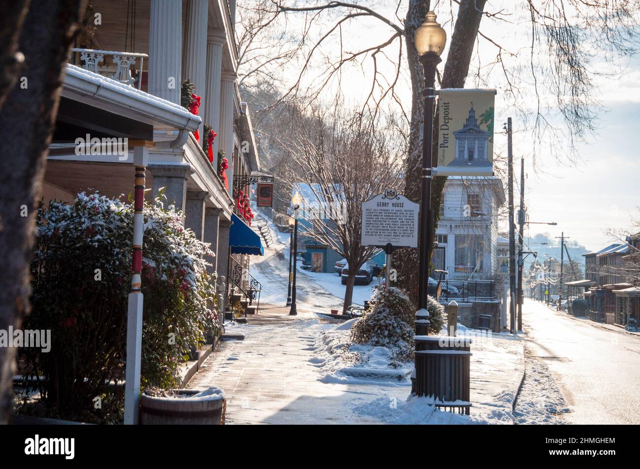 Winter festive in the small historic town of Port Deposit, Maryland