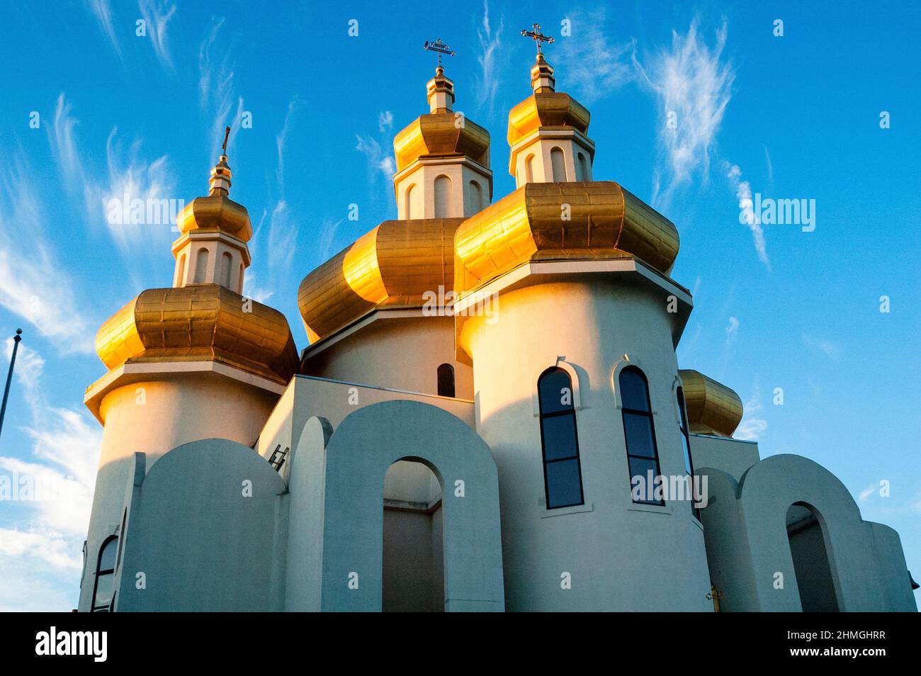Neo-Byzantine St. Michaels Ukrainian Catholic Church in Baltimore, Maryland. Stock Photo