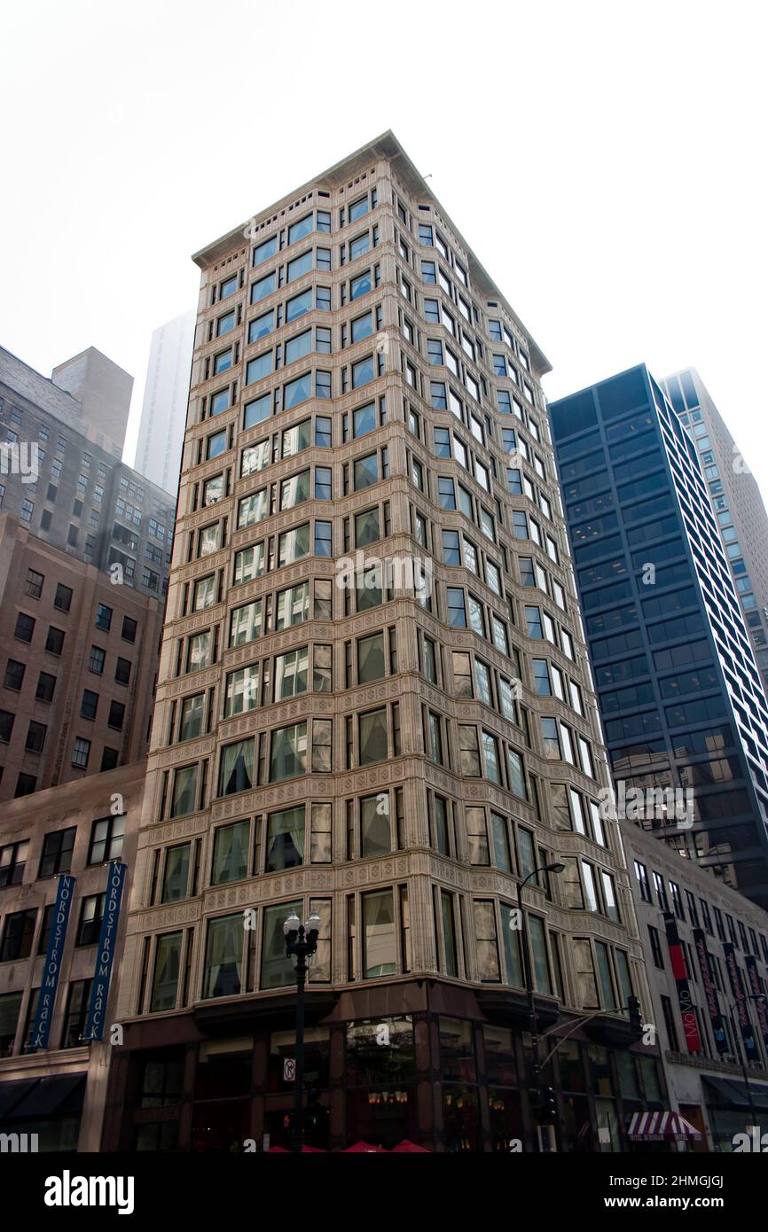 Reliance Building, 1 W. Washington Street,  Chicago, Illinois, USA Stock Photo