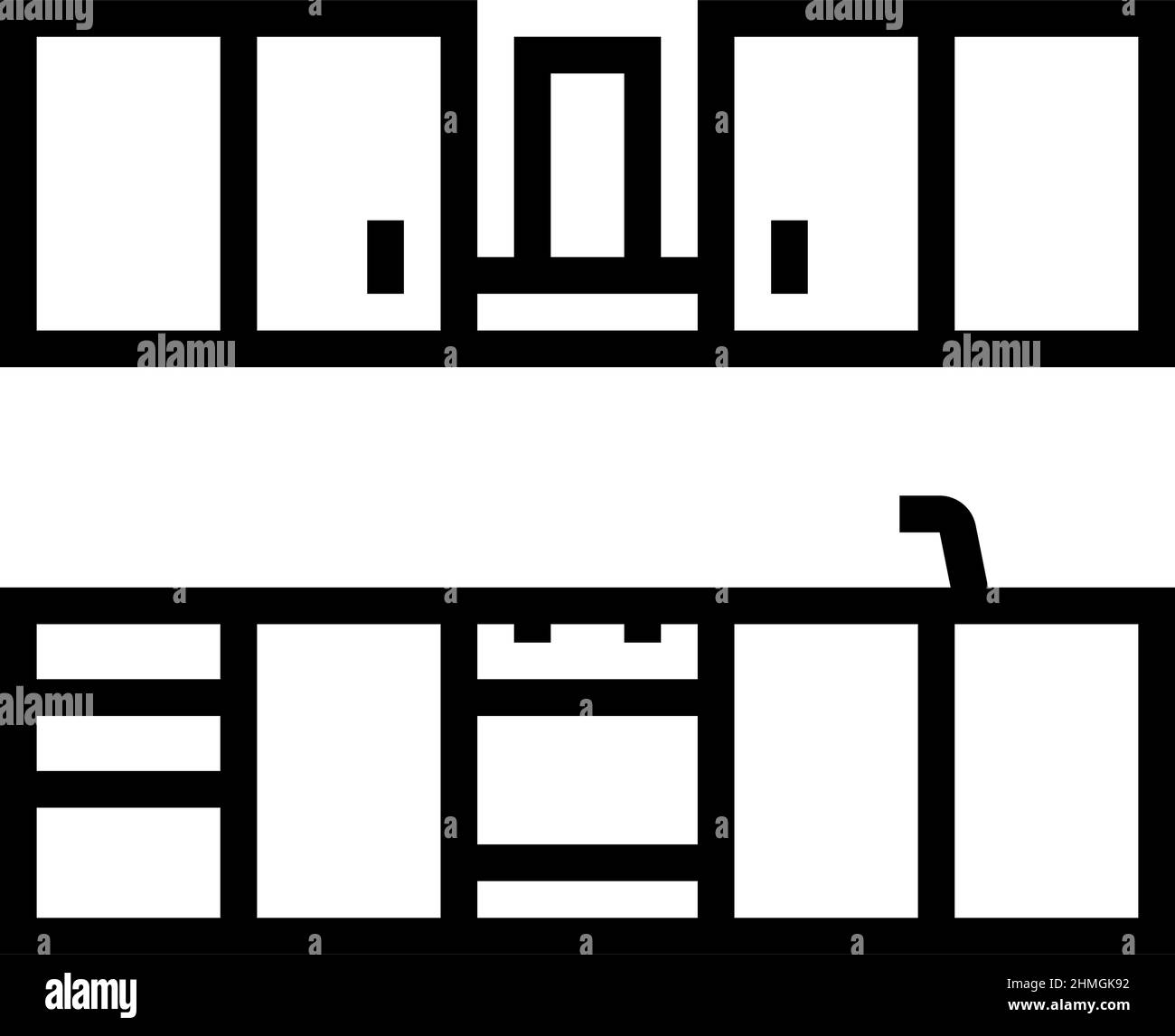 kitchen furniture line icon vector illustration Stock Vector Image ...
