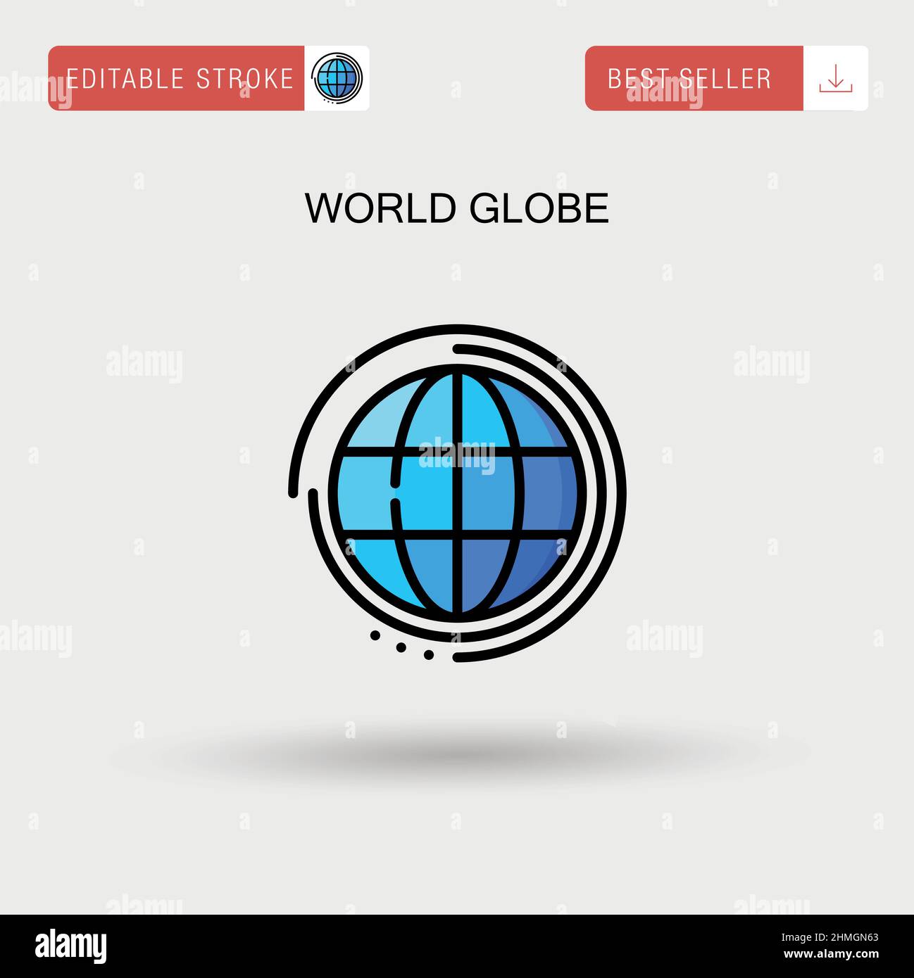 World globe Simple vector icon. Stock Vector