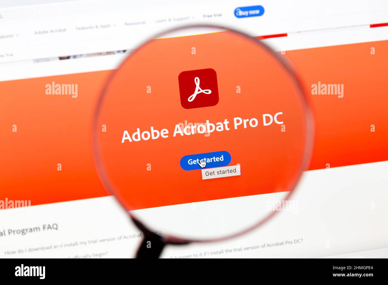 Ostersund, Sweden - Jan 17, 2022: Adobe Acrobat Pro DC website. Adobe Acrobat is a family of application software and Web services developed by Adobe Stock Photo