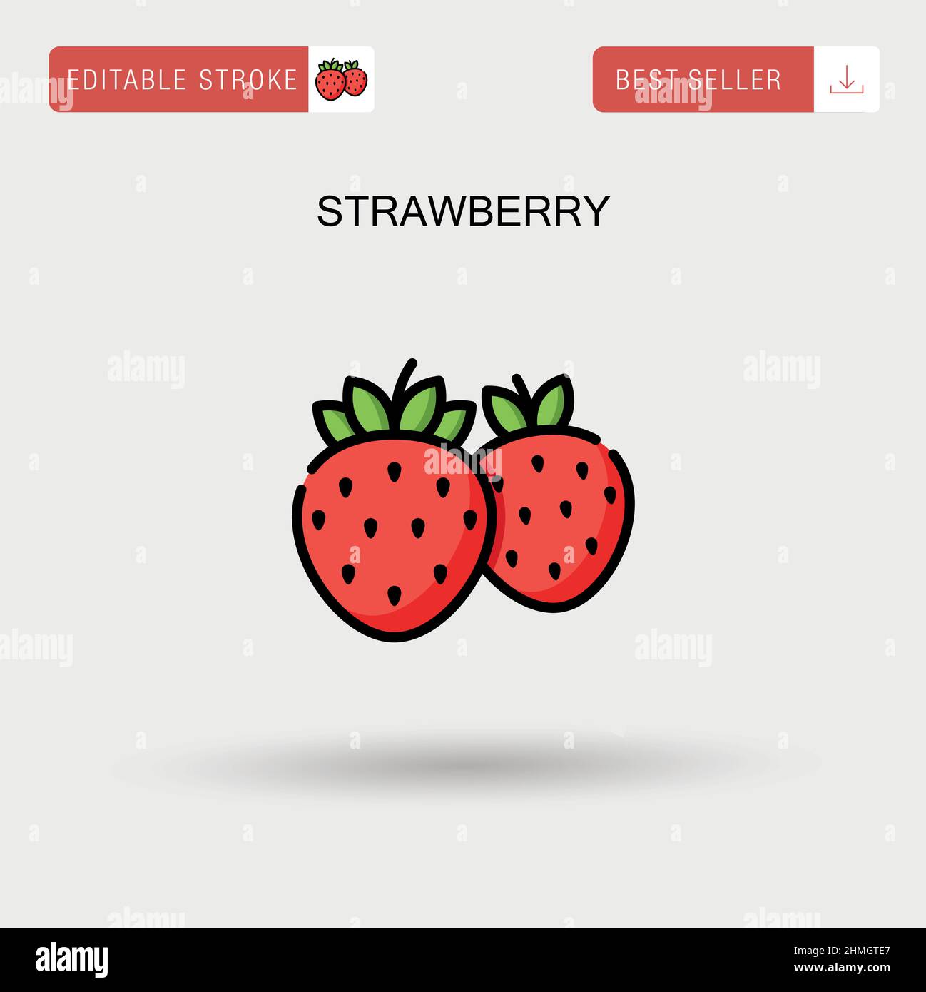 Fruit whole strawberries with white background Stock Vector Images - Alamy