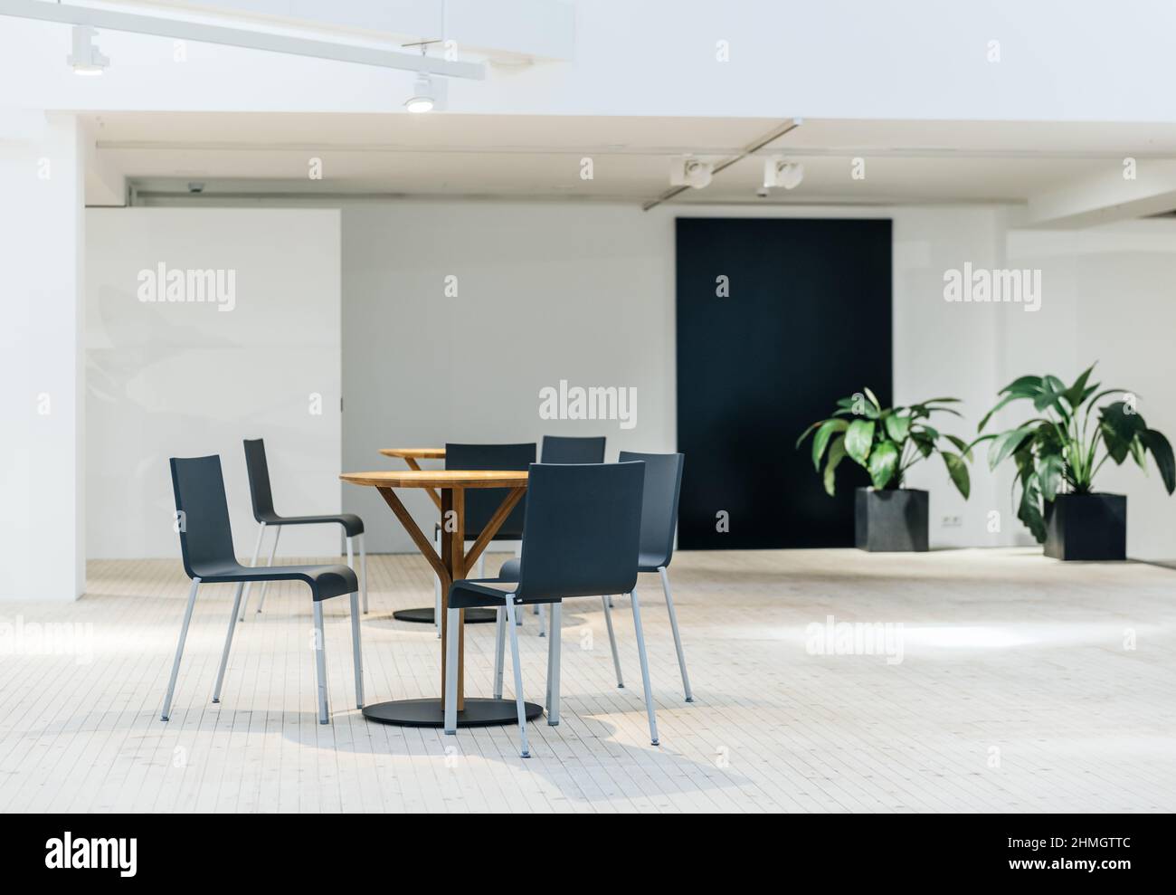 Empty modern generic interior with business table and chairs Stock ...