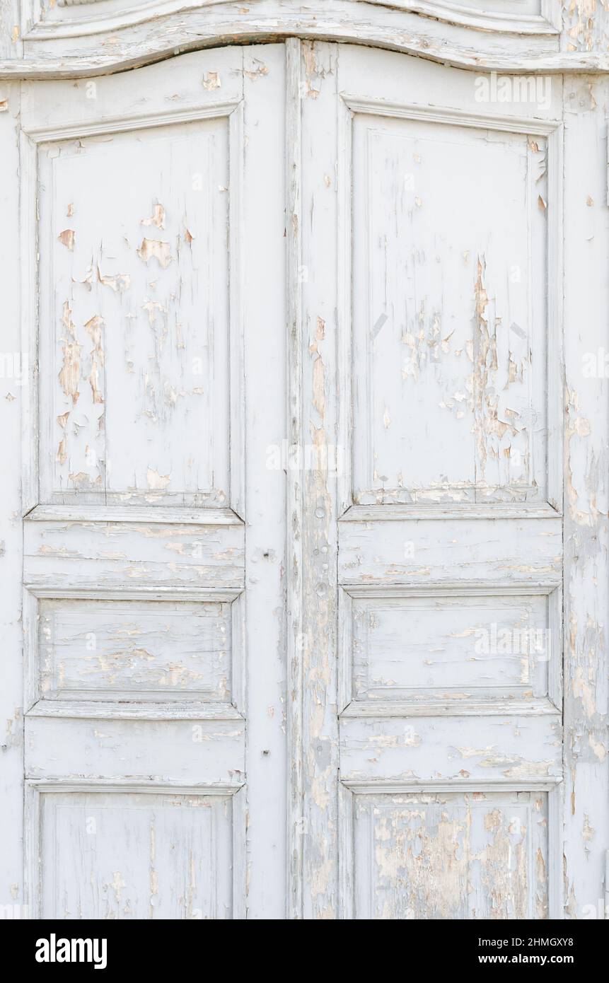 Old White Vintage Door With Peeling Paint Stock Photo Alamy   Old White Vintage Door With Peeling Paint 2HMGXY8 