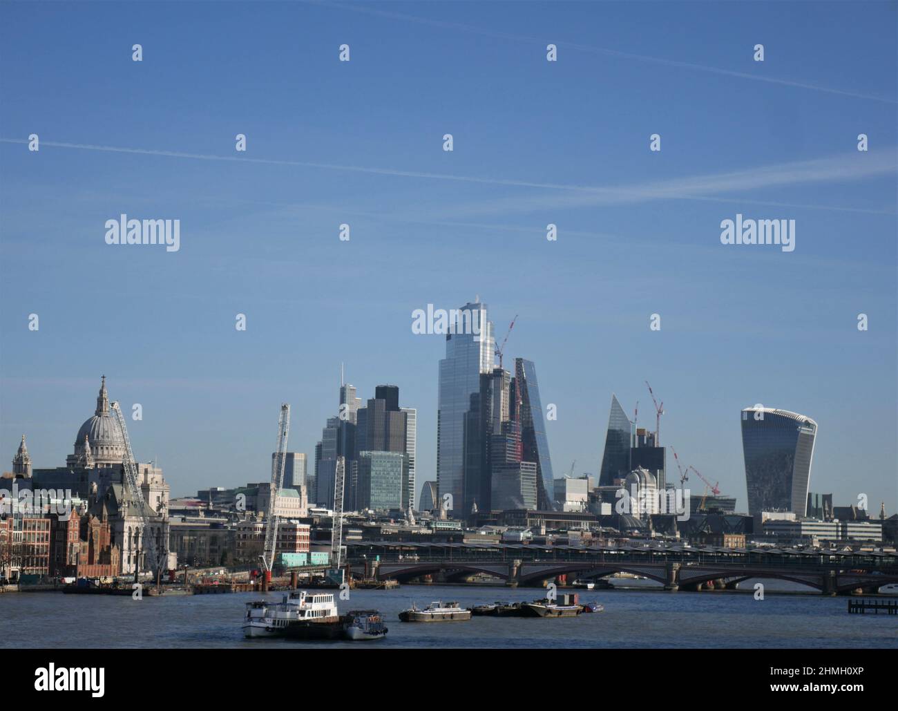 London skyline view from Waterloo Bridge Stock Photo