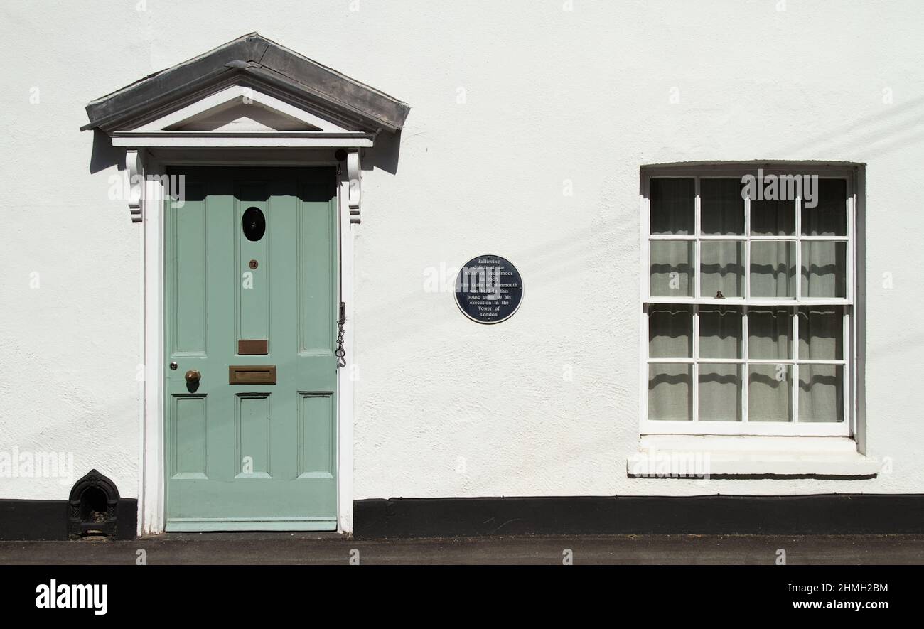 Monmouth House With Blue Plaque Where James Scott 1st Duke Of Monmouth Was Held After Battle Of Sedgemoor And Before Execution, Ringwood UK Stock Photo