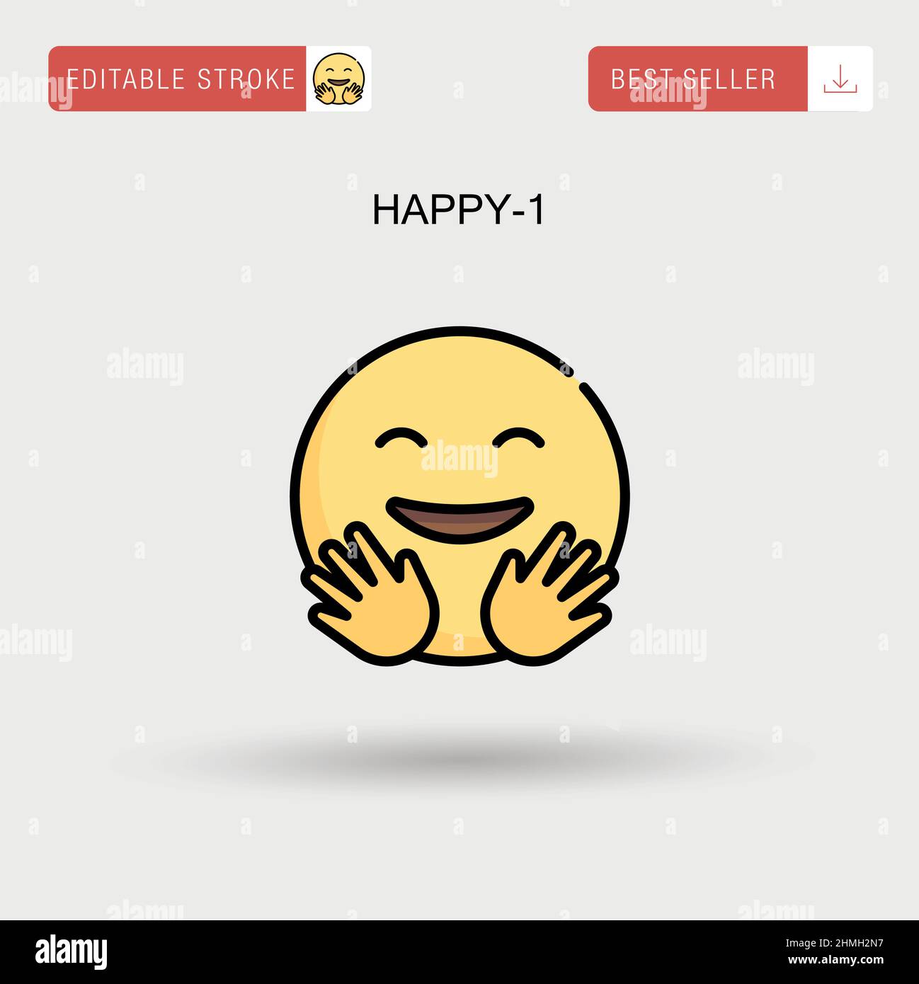 Happy-1 Simple vector icon Stock Vector Image & Art - Alamy