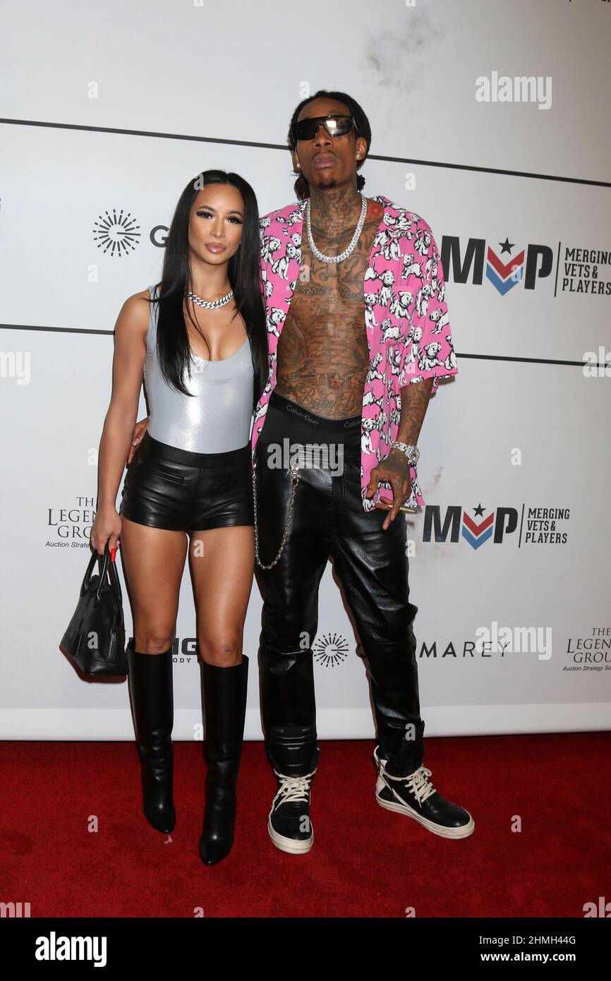 Aimee Aguilar, Wiz Khalifa at the Merging Vets and Players Charity