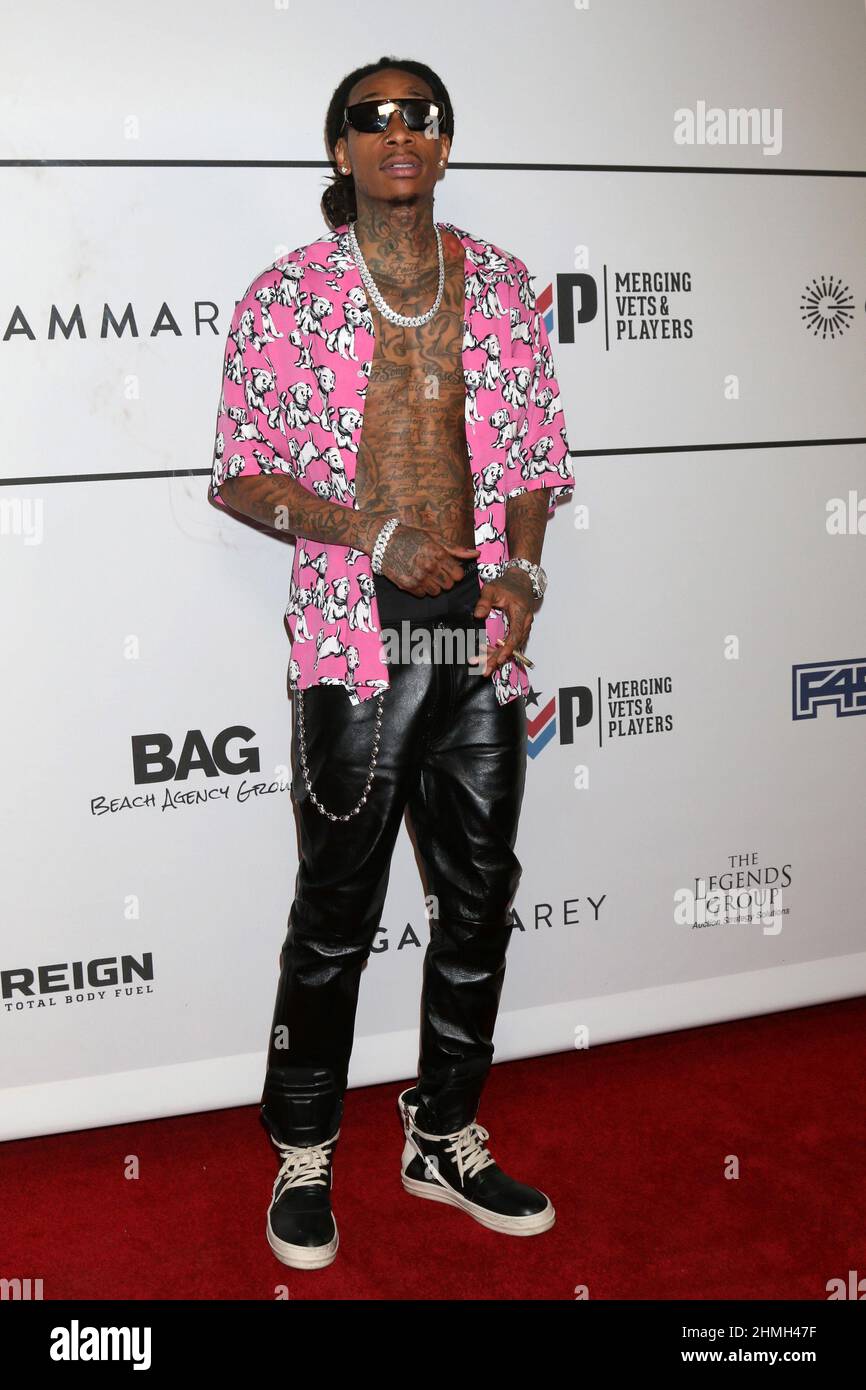 Wiz Khalifa at the Merging Vets and Players Charity Super Bowl