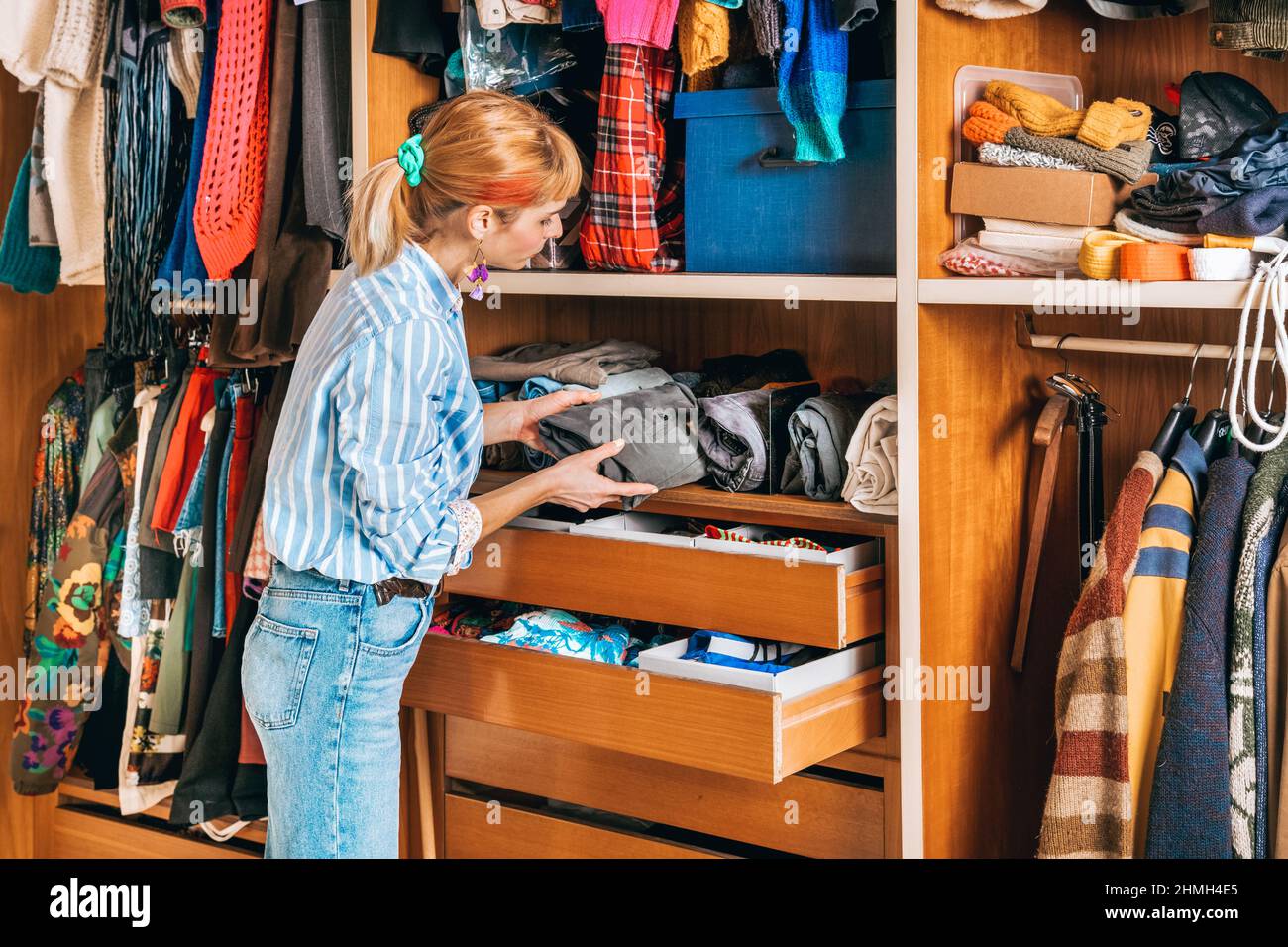 Walk in wardrobe with clothes and shoes hi-res stock photography and images  - Alamy