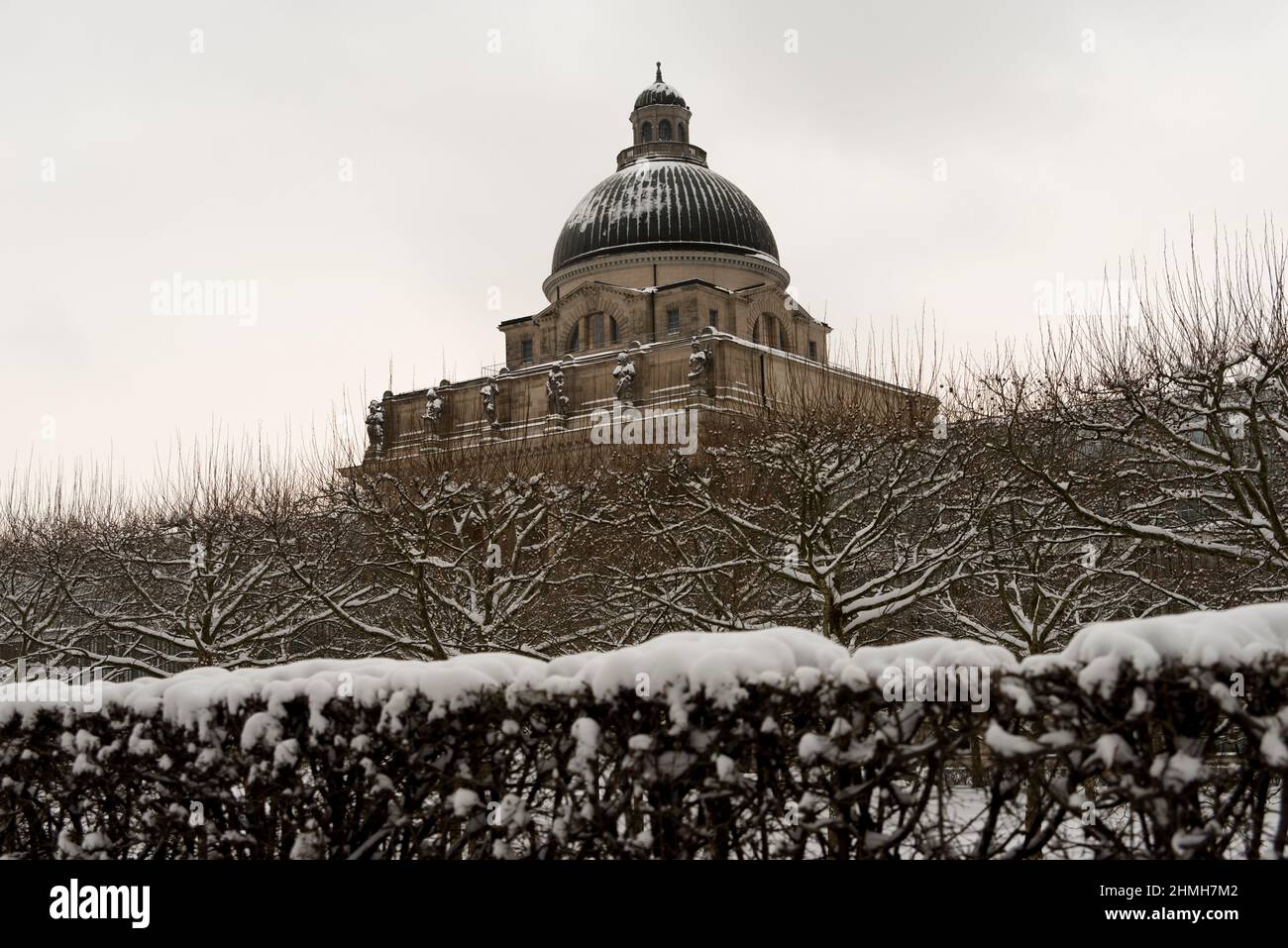 Bavarian State Chancellery, Munich, Hofgarten, outdoor shot in winter Stock Photo