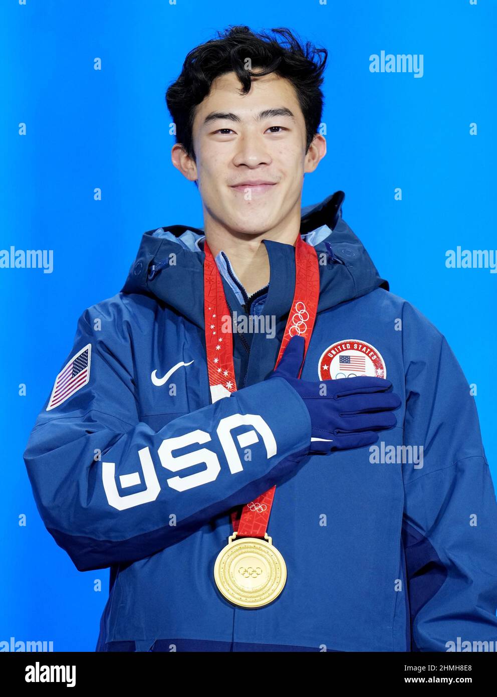 Beijing, China. 10th February, 2022. Gold medalist Nathan Chen of the