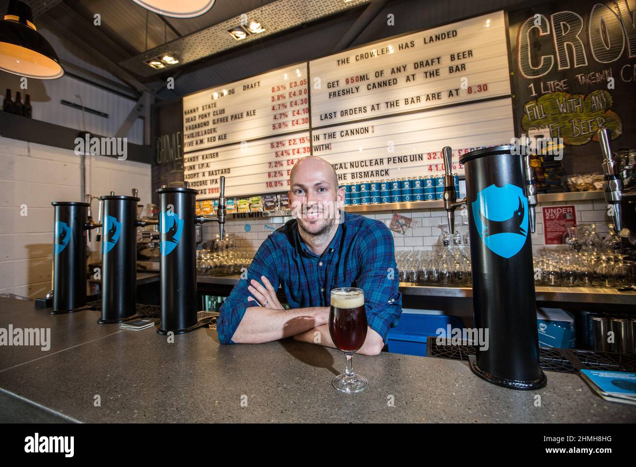 James Watt, CEO of the Brewdog craft beer company, pictured at his company brewery and office headquarters in Ellon, Scotland Stock Photo