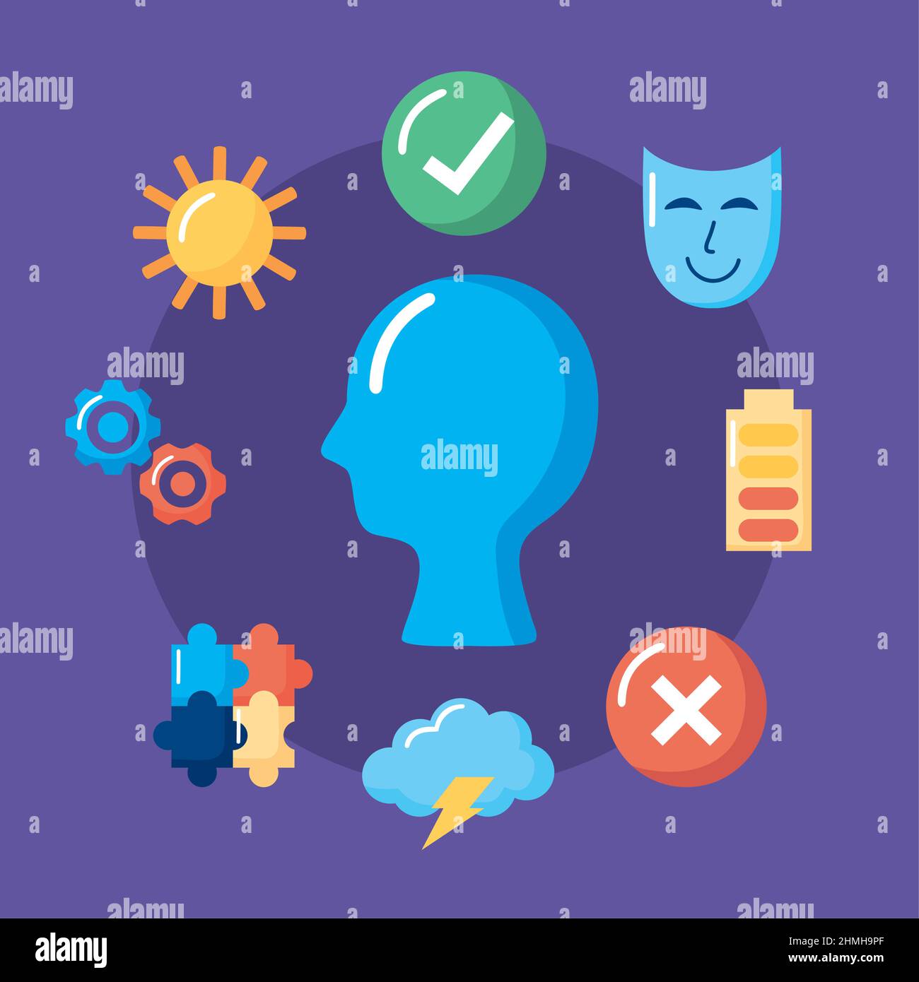 mental health set nine icons Stock Vector Image & Art - Alamy