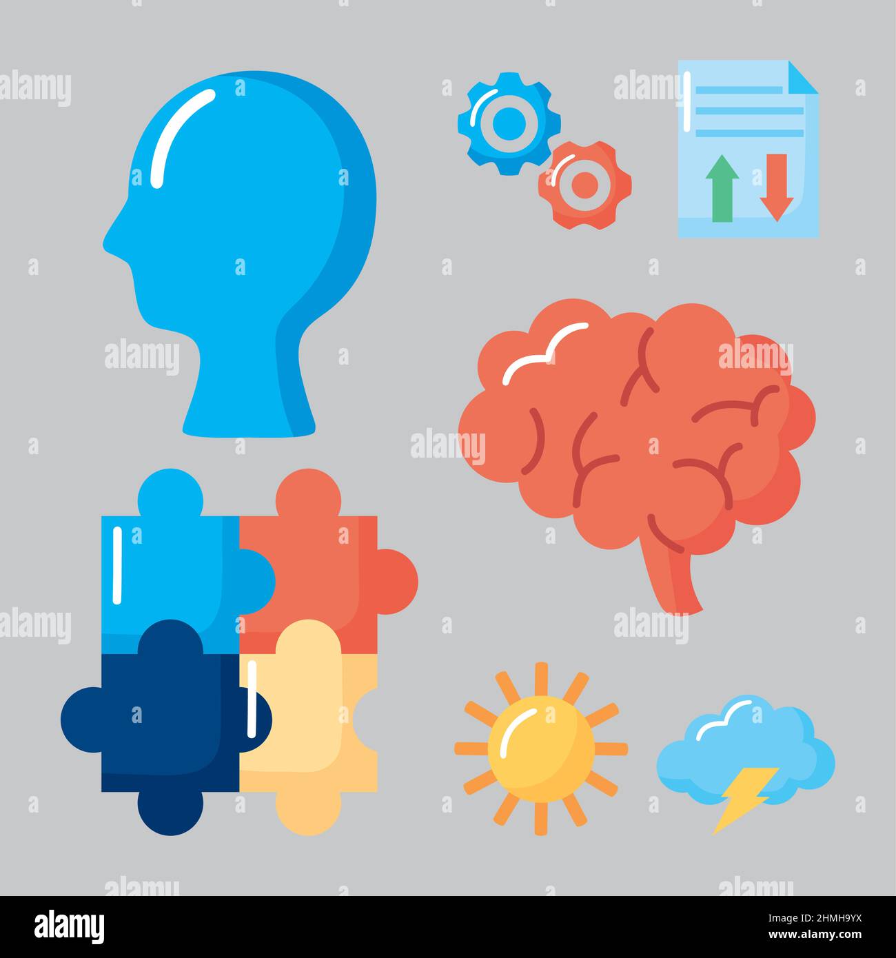 mental health set seven icons Stock Vector Image & Art - Alamy