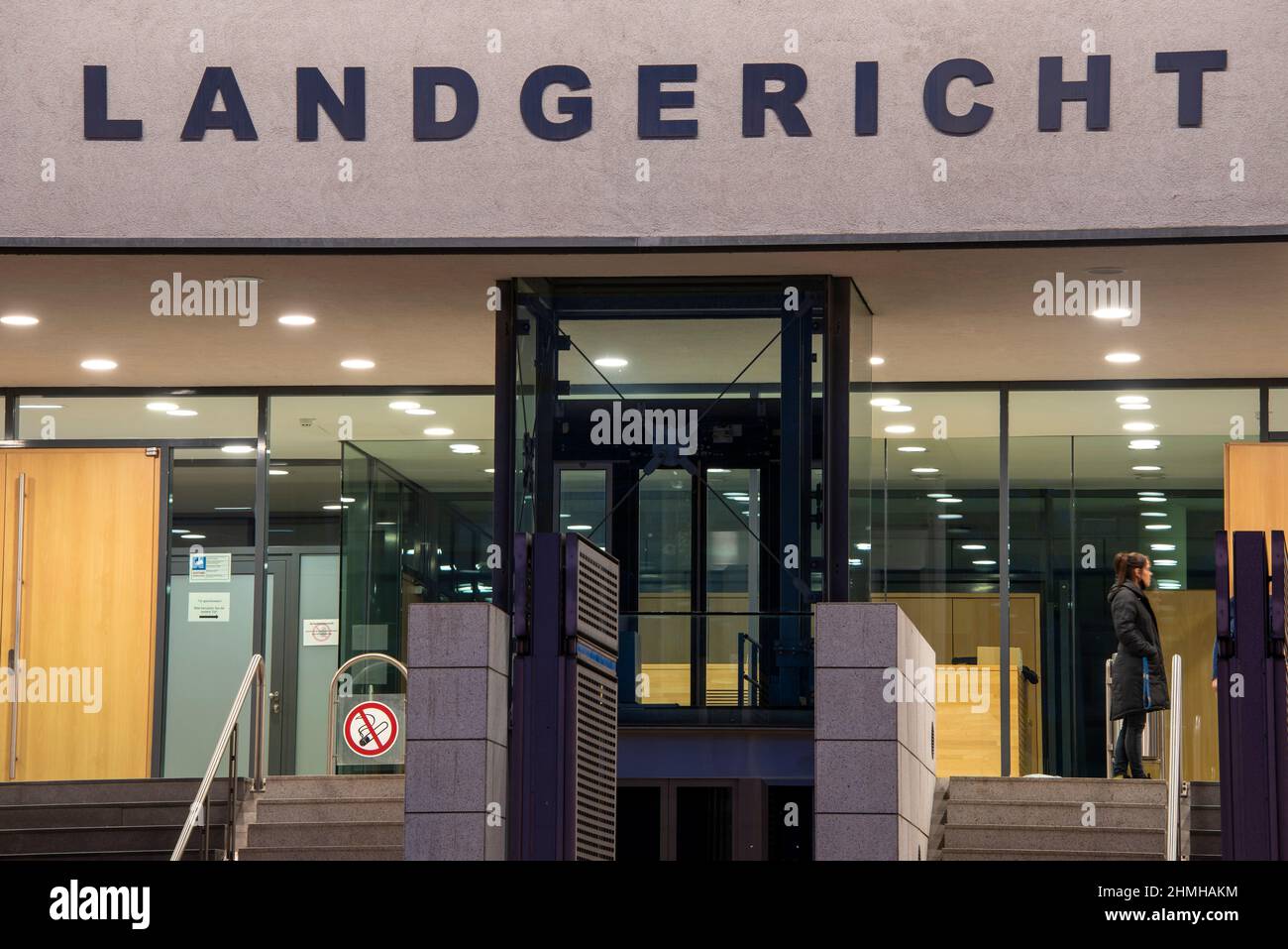 Germany, Saxony-Anhalt, Magdeburg, entrance to the regional court Stock Photo