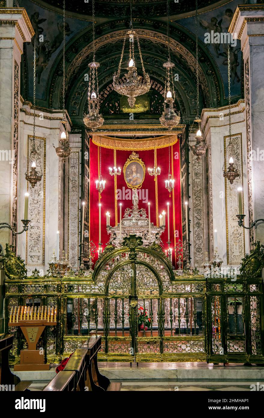 Silver altar of Saint Rosalia in the aisle of the cathedral, Palermo, Sicily, Italy Stock Photo