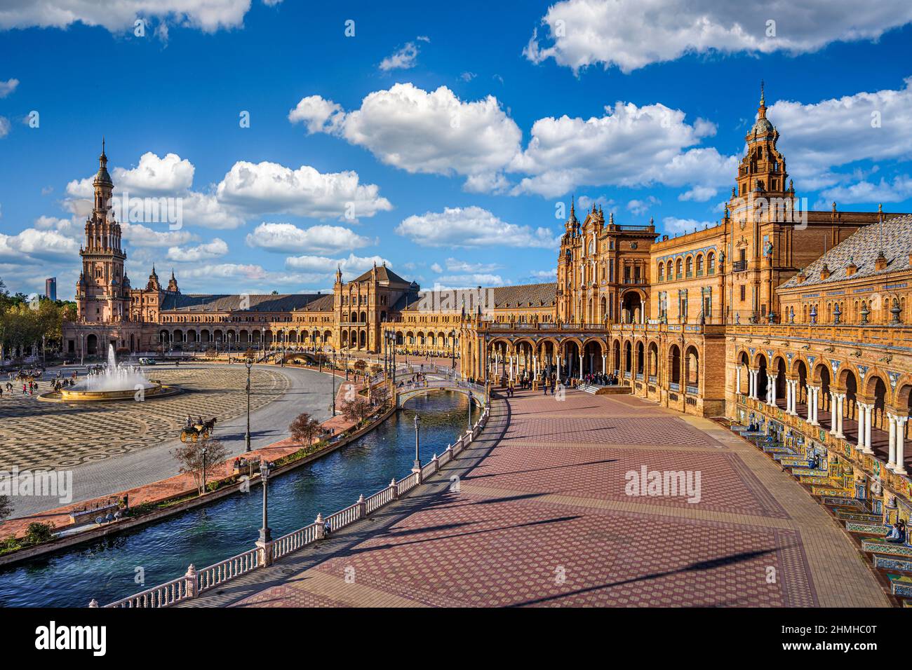 Plaza de Espana in Seville, Andalusia, Spain on a sunny day Stock Photo