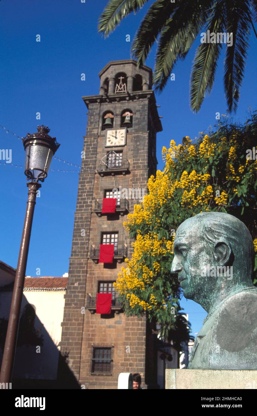 Church tower of Nuestra  Senora de la Conception, La Laguna,  Tenerife, Canary Islands, Spain Stock Photo