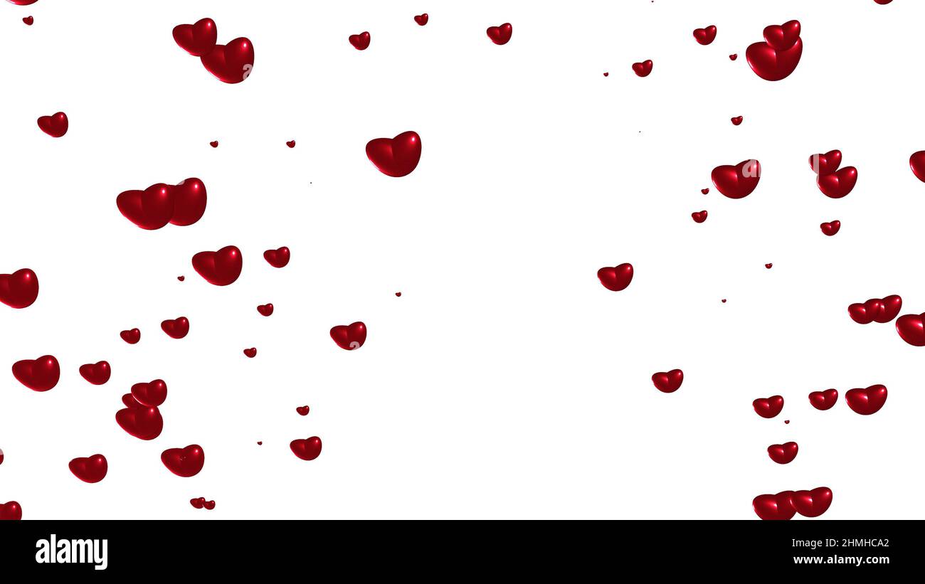 Valentine's Day background with red hearts isolated on white Stock ...