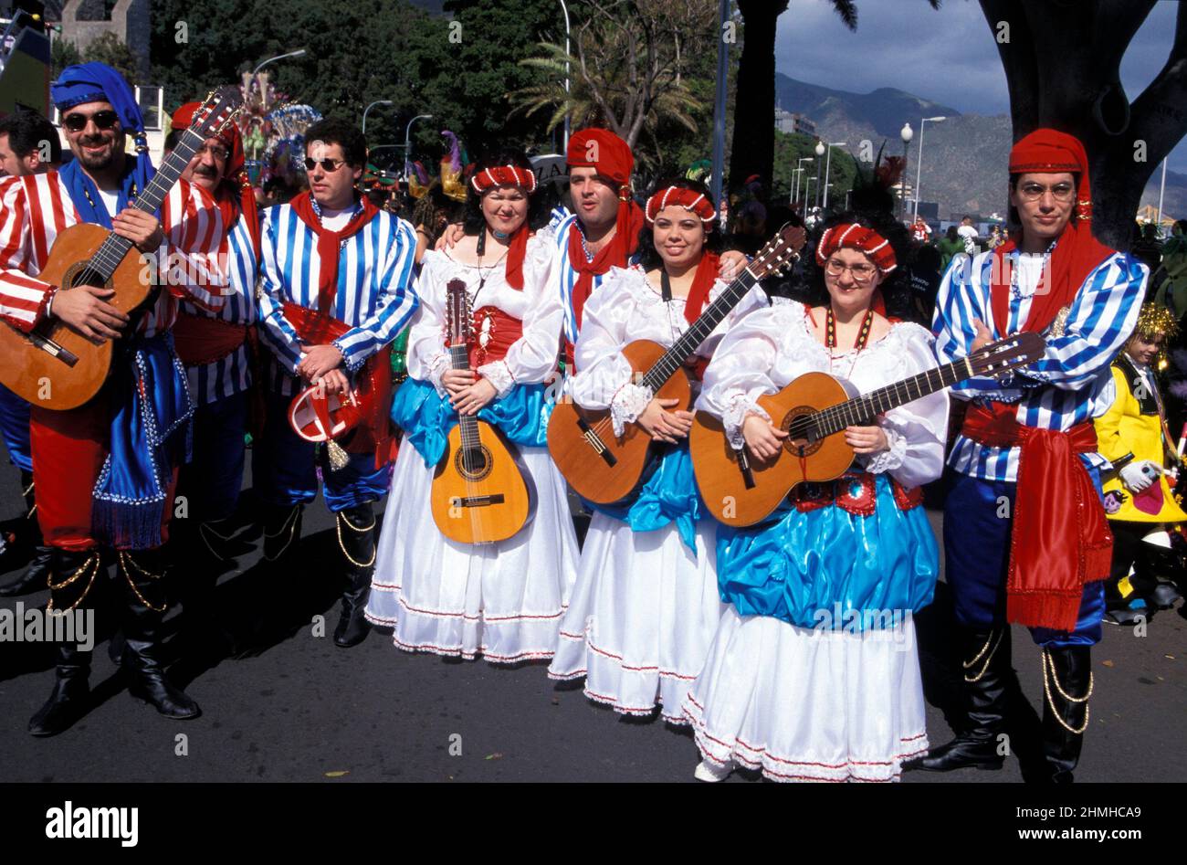 musicians in Santa Cruz,  Tenerife, Canary Islands, Spain Stock Photo