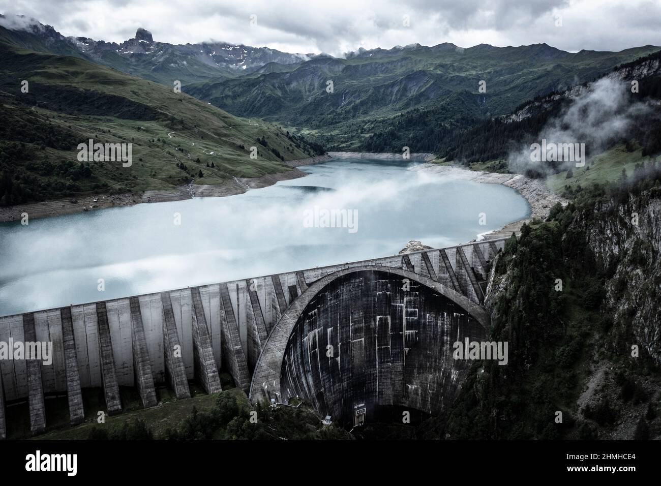 Lac de Roselend dam Stock Photo Alamy