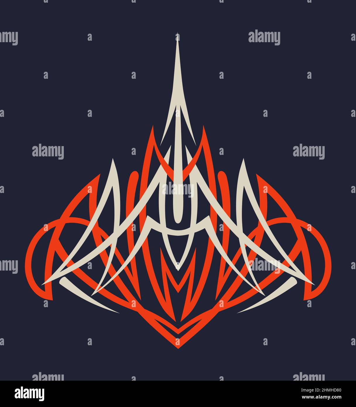 Pinstriping design element, symmetric thin lines art, vector icon Stock ...