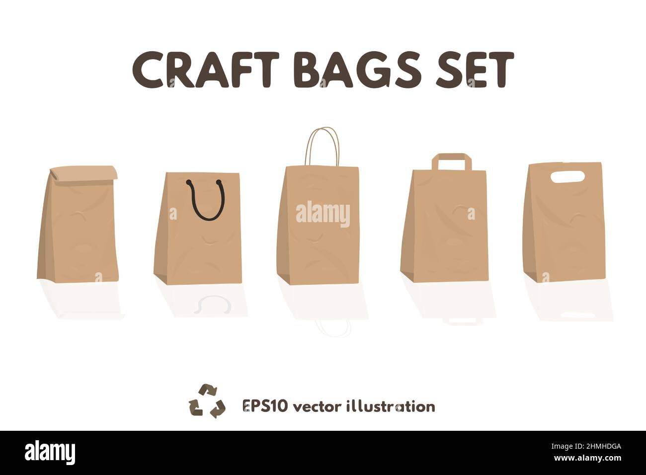 Paper craft recyclable bags collection Stock Vector Image & Art Alamy