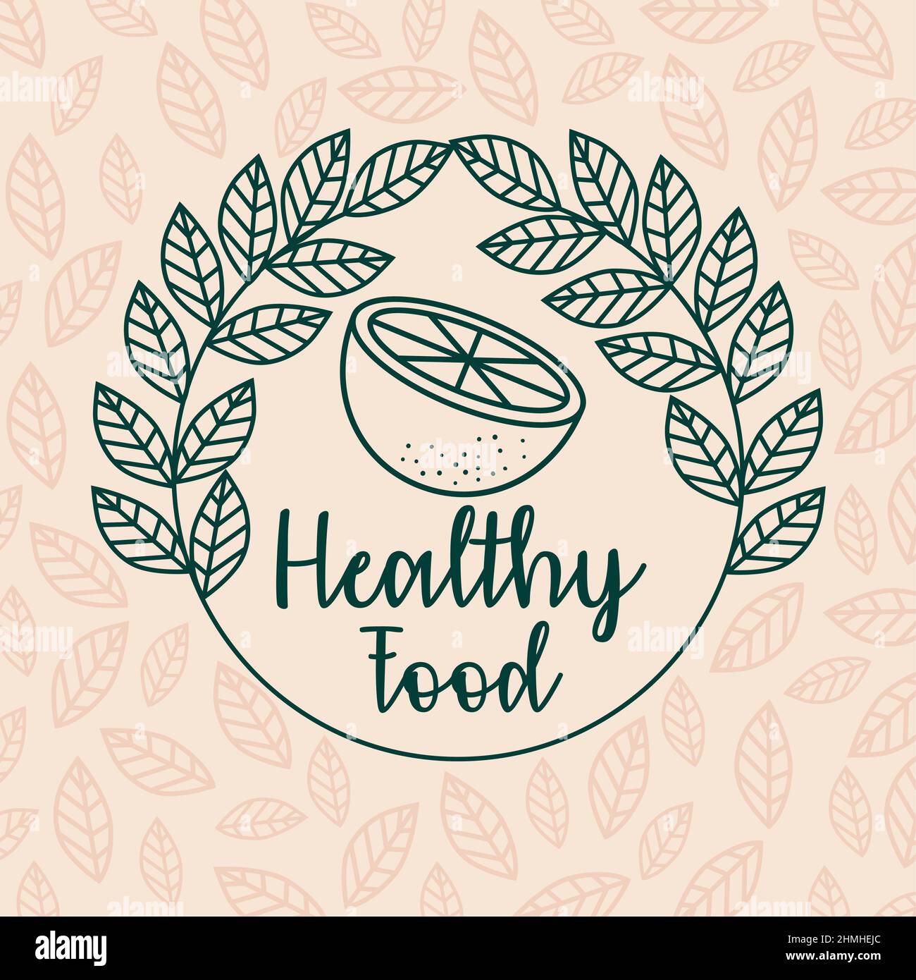 healthy food label with orange Stock Vector Image & Art - Alamy