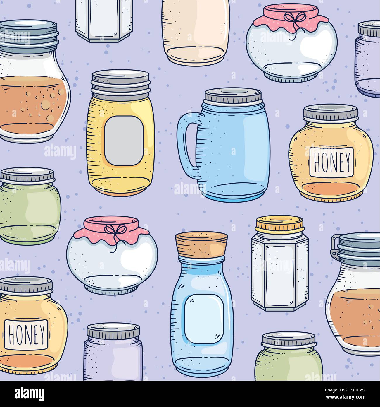 pattern of jars glass Stock Vector