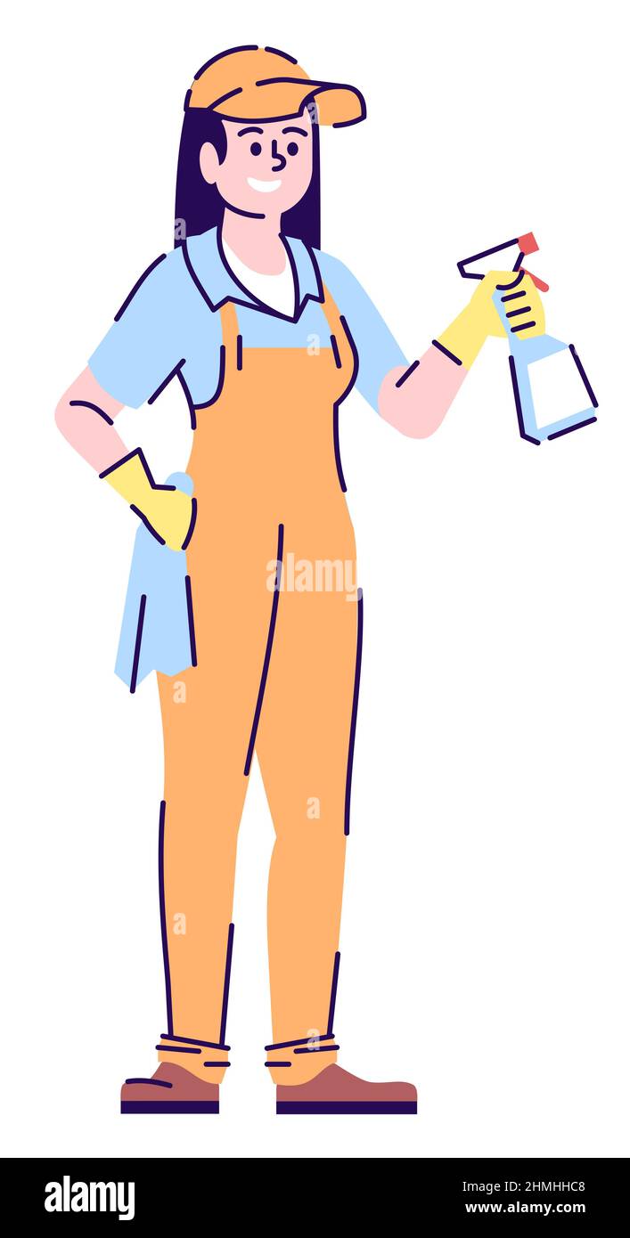 House cleaning service semi flat RGB color vector illustration Stock ...
