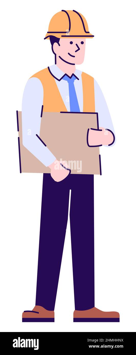 Architecture service representative semi flat RGB color vector illustration Stock Vector