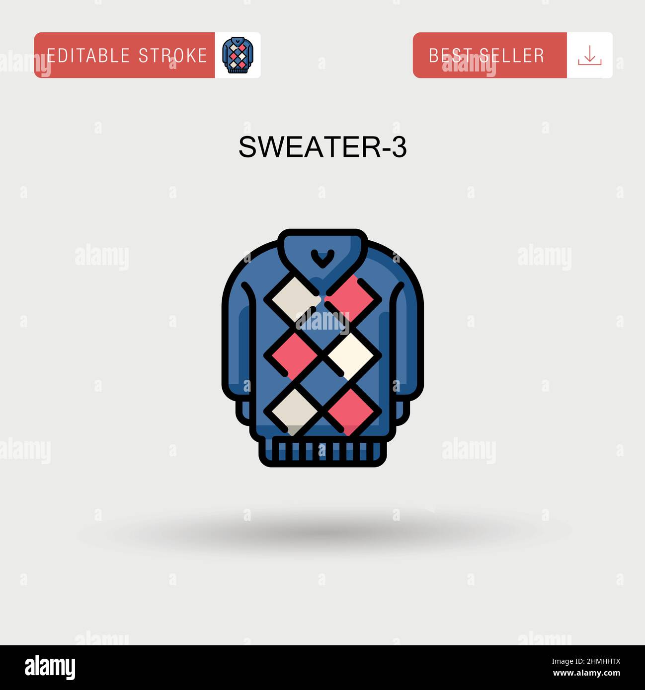 Sweater-3 Simple vector icon. Stock Vector