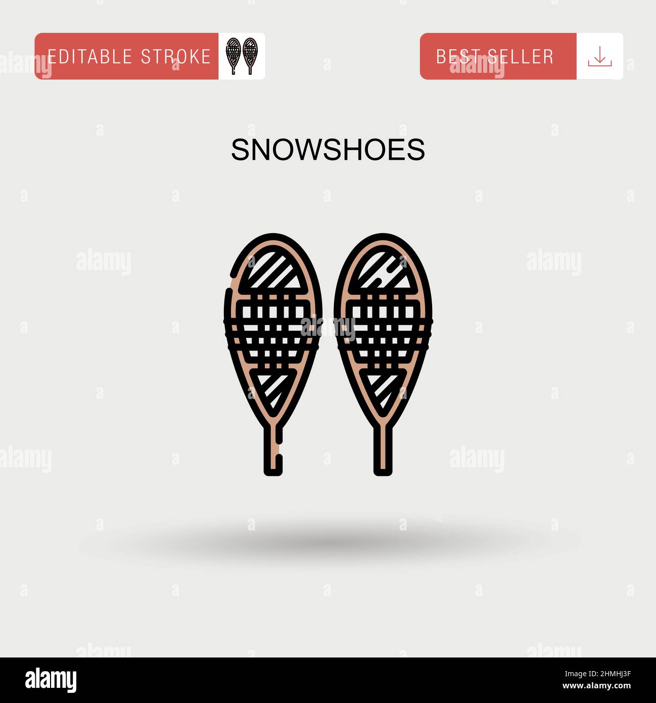 Snowshoes Simple vector icon. Stock Vector