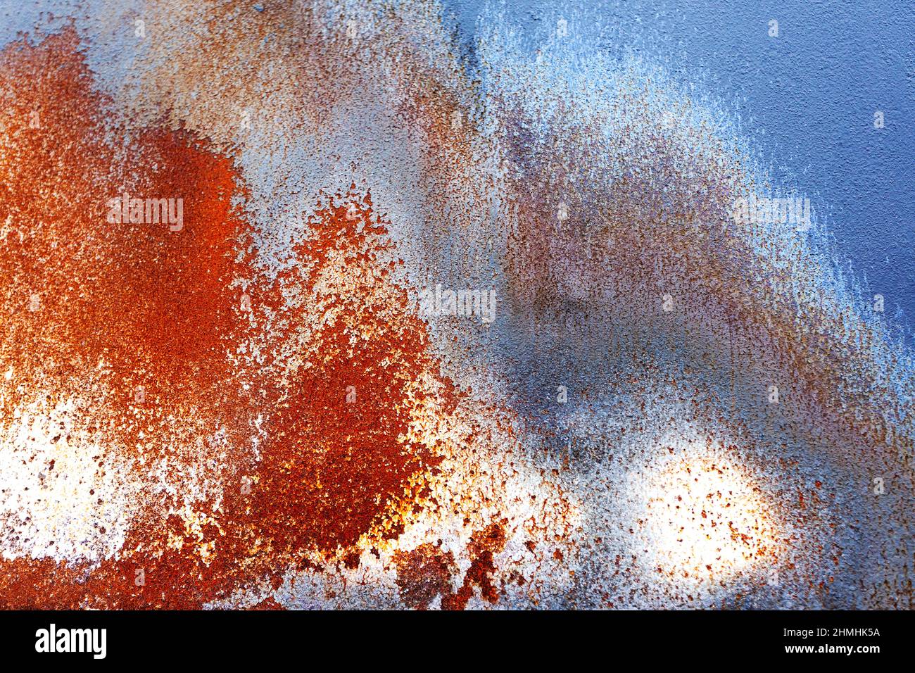 Blue painted metal with rust texture, as background Stock Photo - Alamy