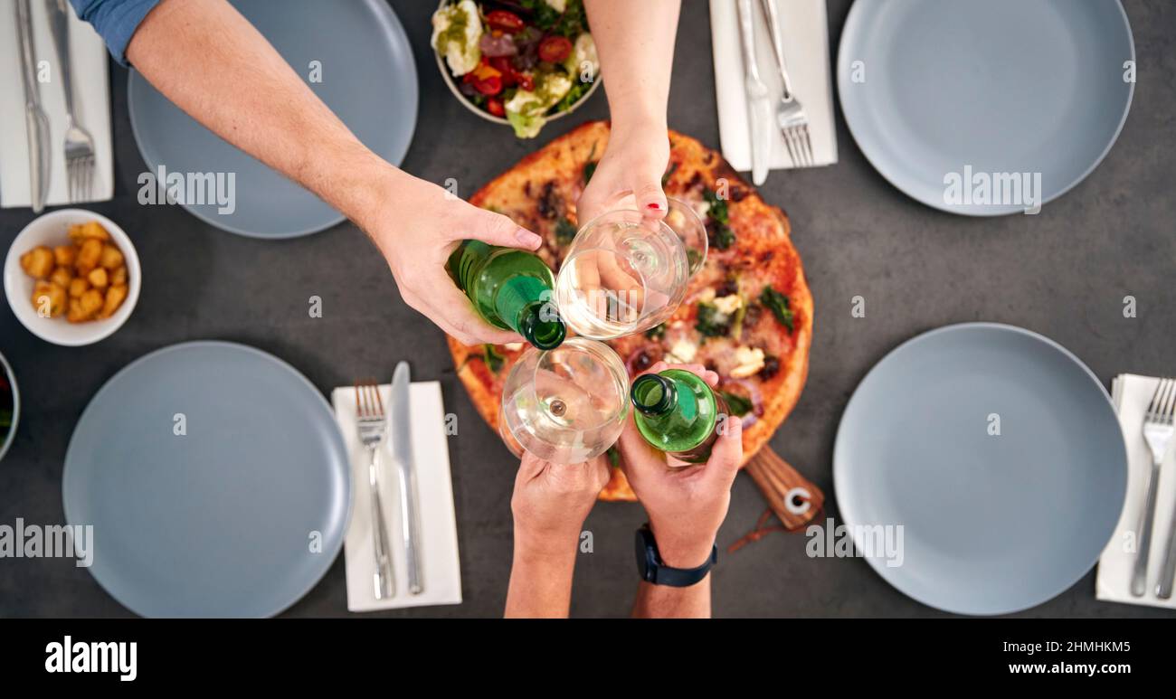 Friends Eating Pizza Together Sharing Platters Stock Photo 1038714430