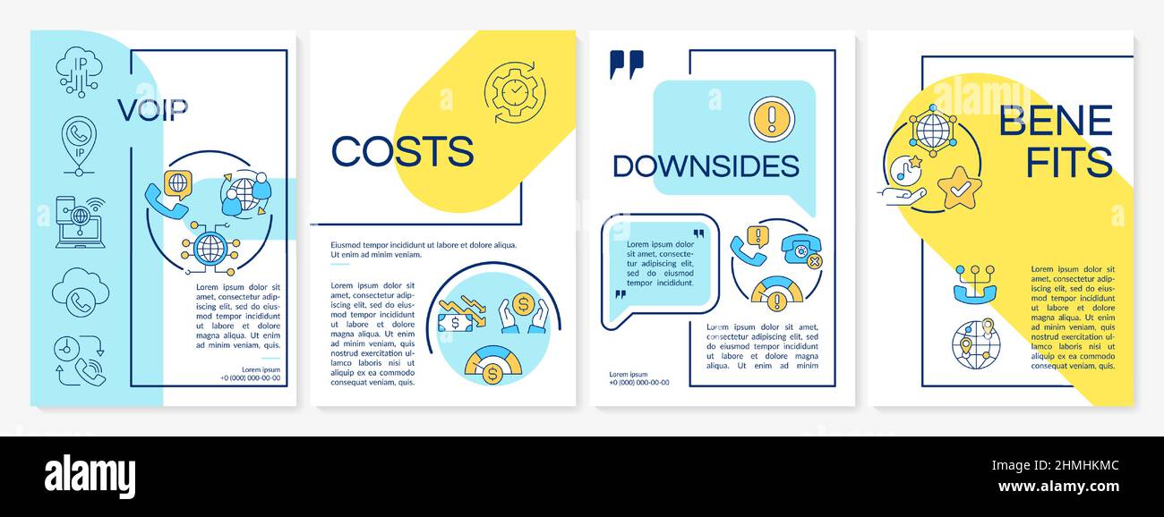 VOIP blue and yellow brochure template Stock Vector Image & Art - Alamy