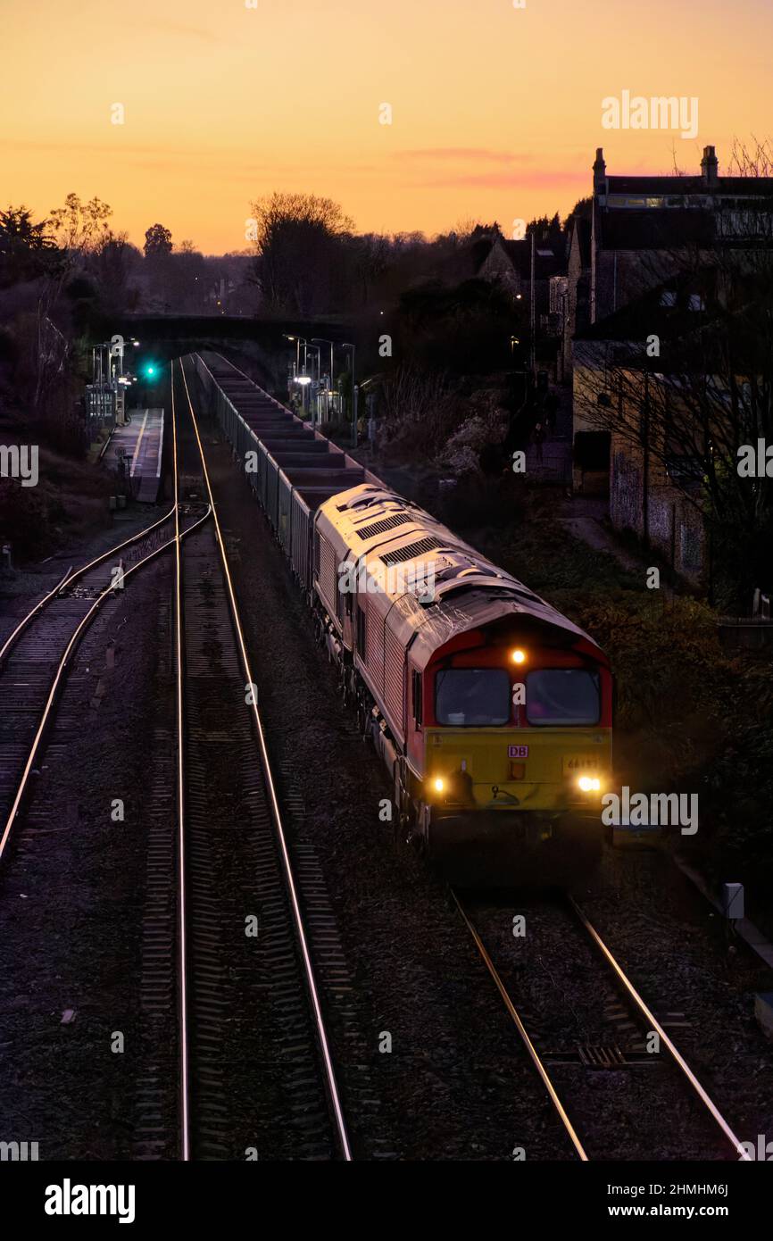 trains at sunset oldfield park bath Stock Photo Alamy