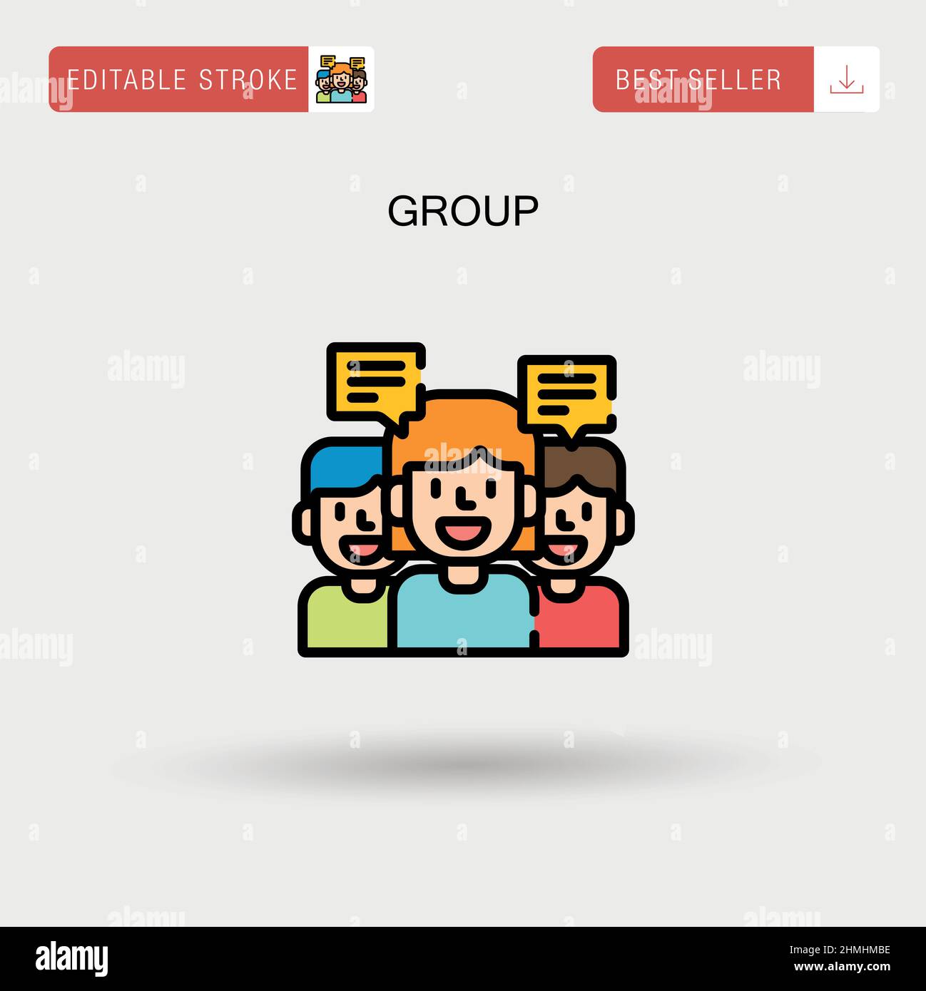 Group Simple vector icon. Stock Vector