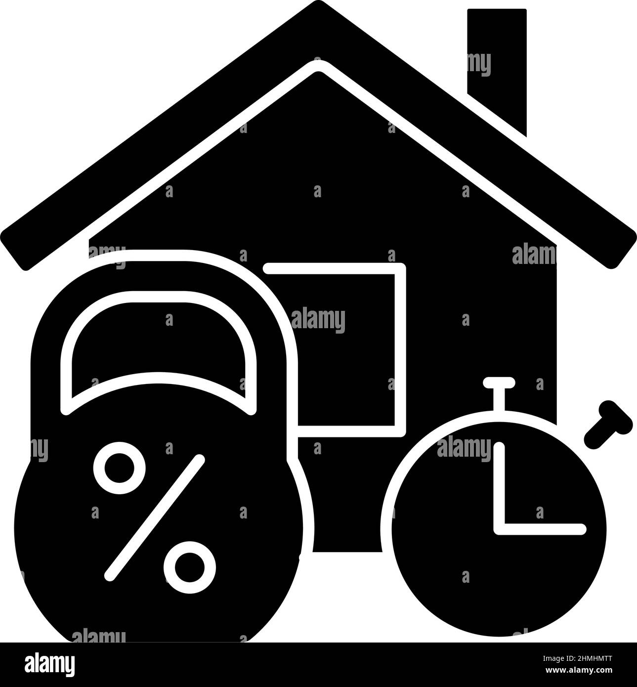 Short term mortgage black glyph icon Stock Vector