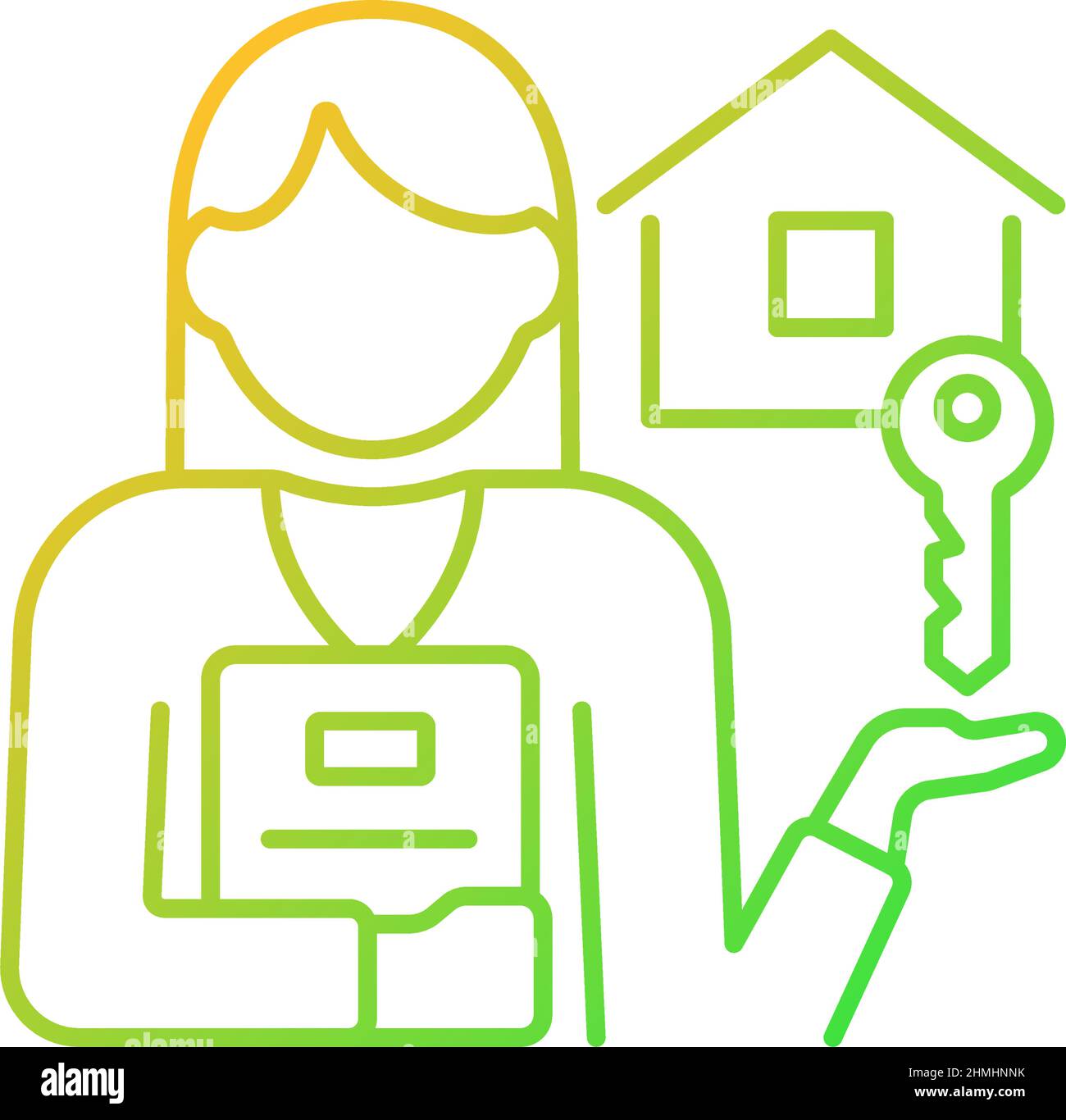 Estate agent gradient linear vector icon Stock Vector