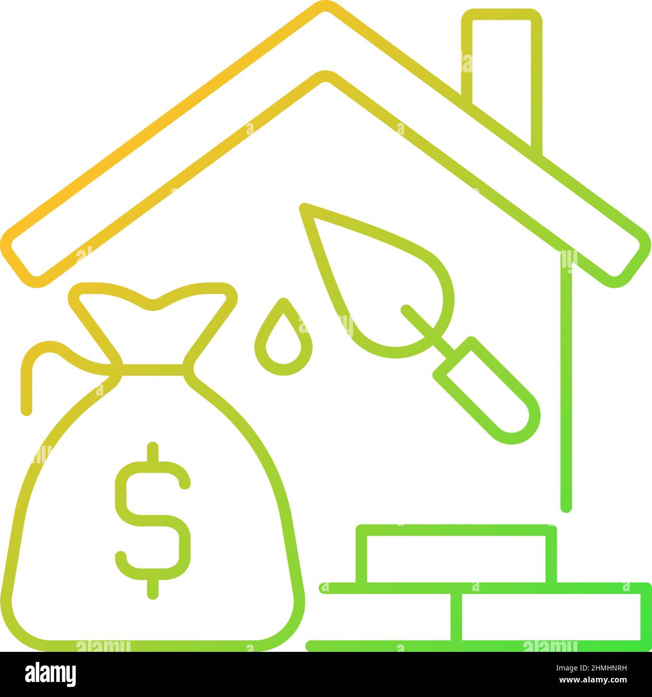 Construction loan gradient linear vector icon Stock Vector