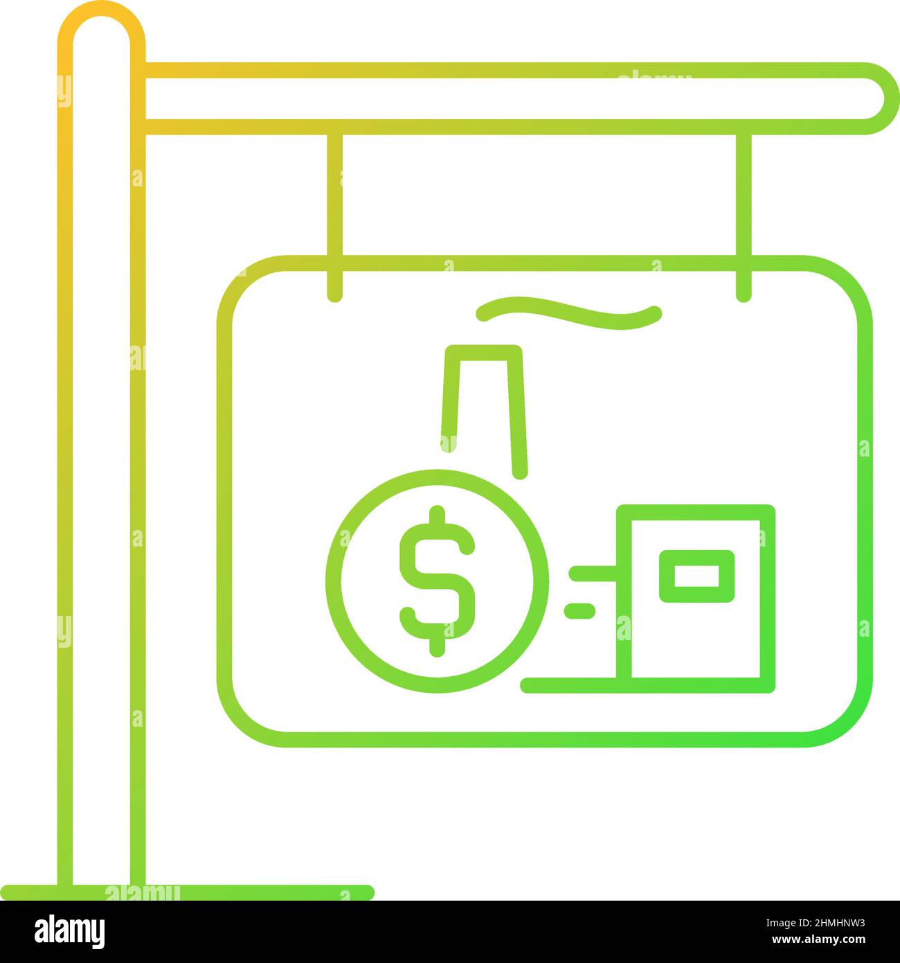 Industrial property selling gradient linear vector icon Stock Vector