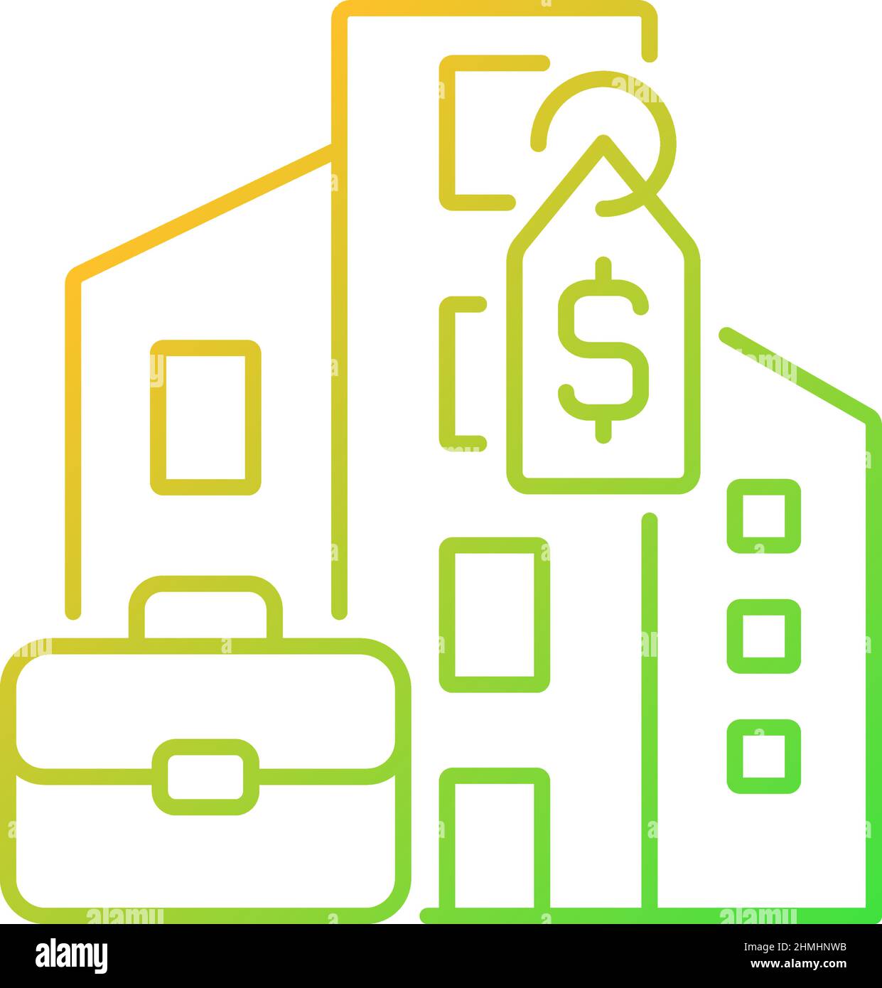 Corporate property selling gradient linear vector icon Stock Vector
