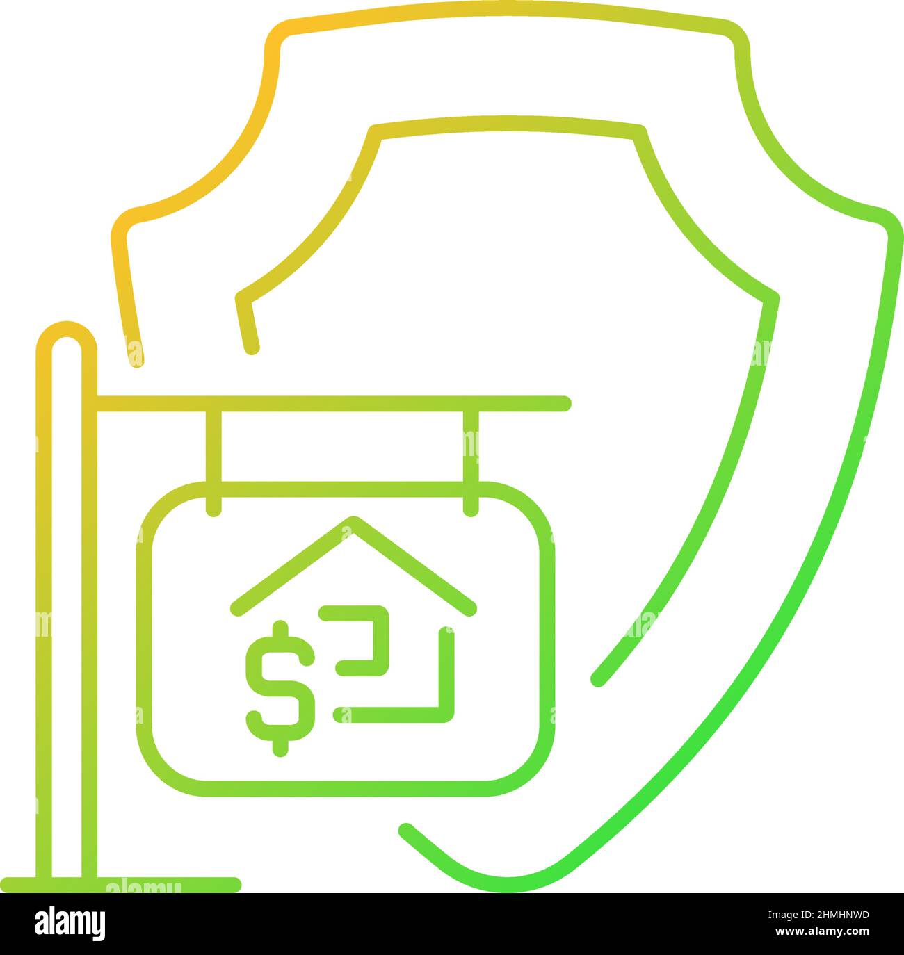 House selling insurance gradient linear vector icon Stock Vector