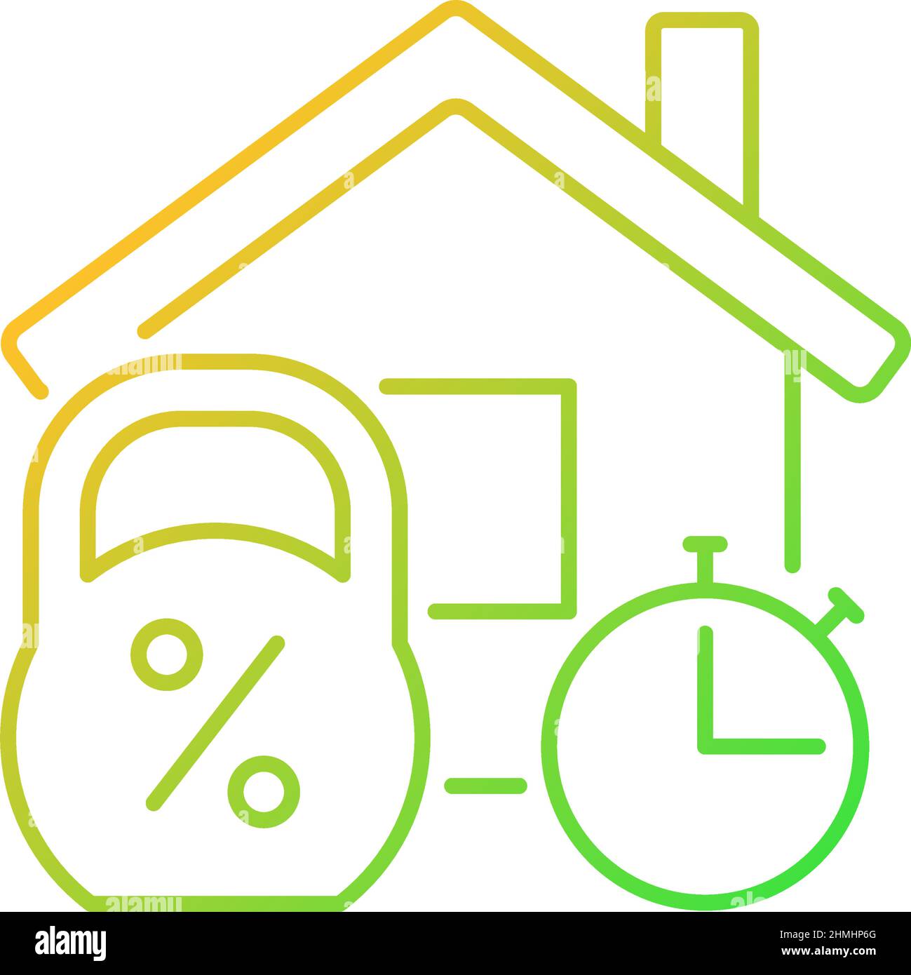 Short term mortgage gradient linear vector icon Stock Vector