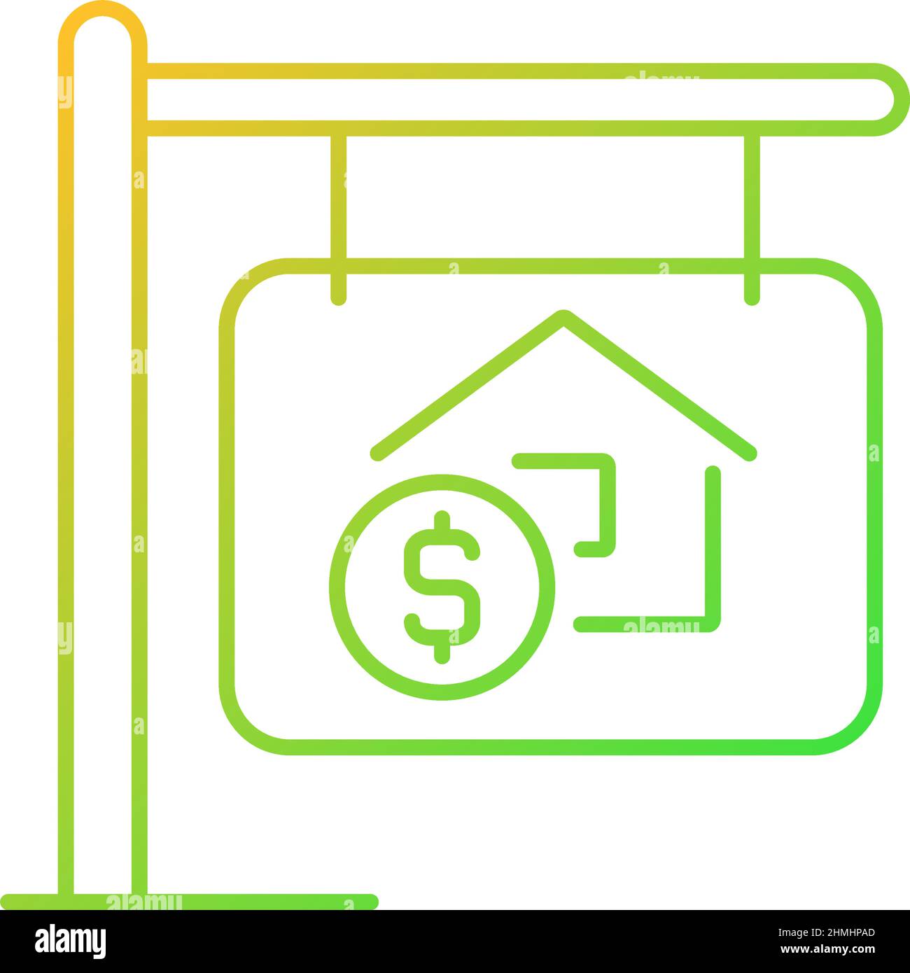 House selling gradient linear vector icon Stock Vector